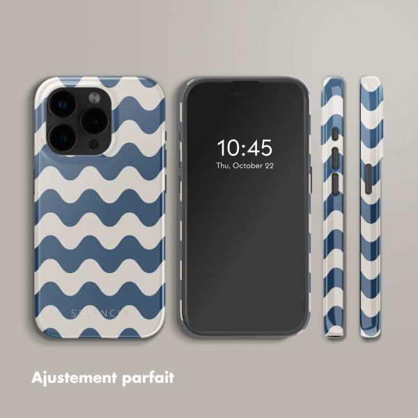 Selencia Coque arrière Vivid avec MagSafe Apple iPhone 15 Pro - Wave Vibes Classic Blue