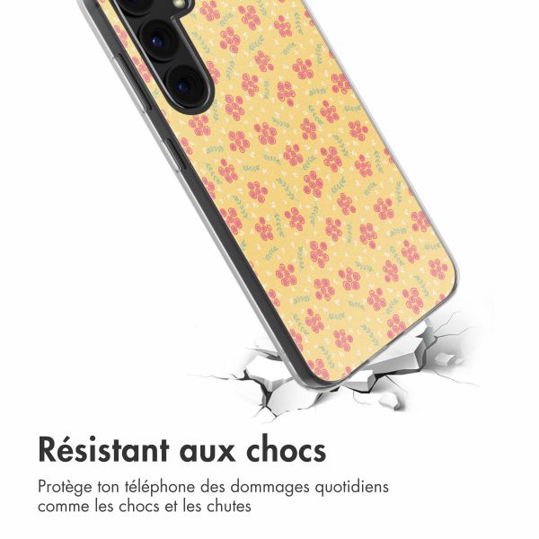 imoshion Coque design pour Samsung Galaxy S24 - Sunny Yellow Petite Flowers