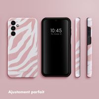 Selencia Coque arrière Vivid Tough Samsung Galaxy A15 (5G/4G) - Colorful Zebra Old Pink