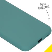 Accezz Coque Liquid Silicone iPhone Xs / X - Vert foncé