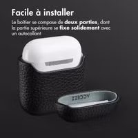 Accezz Coque en Cuir véritable Apple AirPods 1 / 2 - Noir
