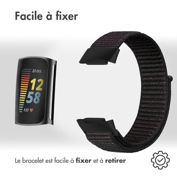 imoshion Bracelet en nylon Fitbit Charge 5 - Taille L - Noir