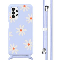 imoshion Coque design en silicone avec cordon Samsung Galaxy A13 (4G) - Lila Flower Distance