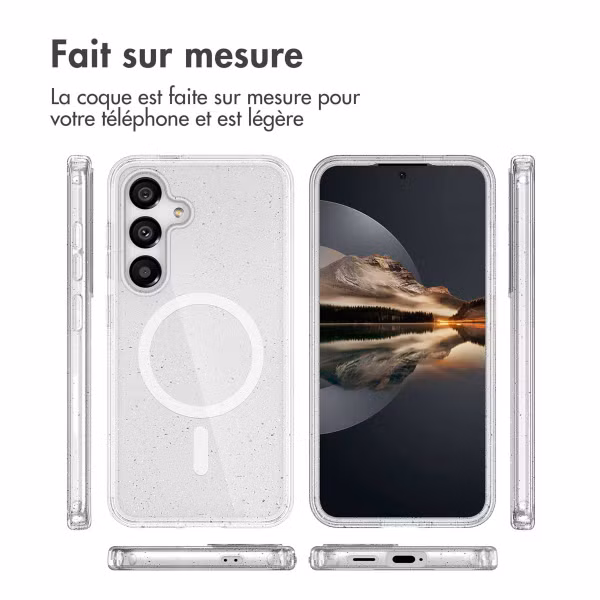 imoshion Coque Pailletée avec MagSafe Samsung Galaxy S25 Plus - Transparent