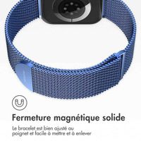 imoshion Bracelet magnétique milanais Apple Watch Series 1 á 9 / SE (38/40/41 mm) | Series 10 (42 mm) - Taille M - Bleu