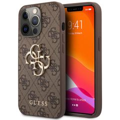 Guess Coque 4G Metal Logo Backcover Apple iPhone 13 Pro Max - Marron