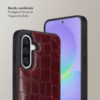 Selencia Coque de télephone Nova Croco avec cordon et porte-cartes Samsung Galaxy A36 - Burgundy
