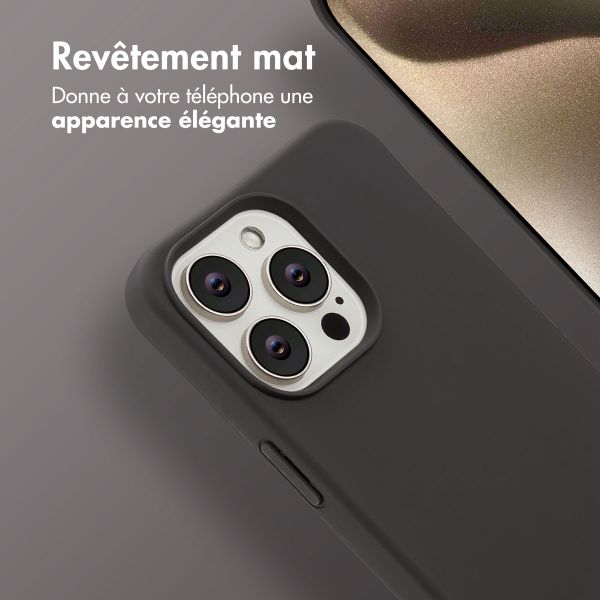 imoshion Coque arrière Color avec cordon amovible et MagSafe Apple iPhone 15 Pro Max - Black Coffee