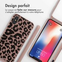 imoshion Coque design en silicone avec cordon iPhone X / Xs - Animal Pink