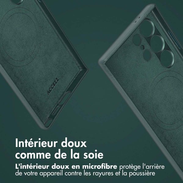 Accezz Étui de téléphone portefeuille en cuir 2-en-1 avec MagSafe Samsung Galaxy S24 Ultra - Cedar Green