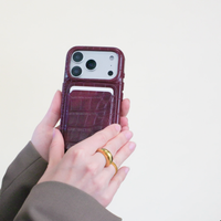 Selencia Porte-cartes Croco avec MagSafe - Burgundy