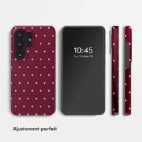 Selencia Coque arrière Vivid avec MagSafe Samsung Galaxy S26 Ultra - Happy Dots Burgundy