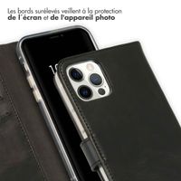 Selencia Étui portefeuille en cuir véritable Apple iPhone 12 (Pro) - Noir