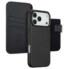 Accezz Étui de télephone portefeuille en cuir 2-en-1 avec MagSafe Apple iPhone 17 Pro Max - Onyx Black