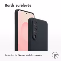 Accezz Coque Liquid Silicone avec MagSafe Samsung Galaxy S25 Edge - Noir