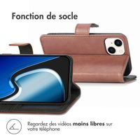 imoshion Étui de téléphone portefeuille Luxe Apple iPhone 15 Plus - Brun