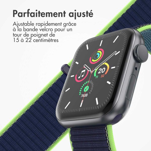 imoshion Bracelet en nylon Apple Watch Series 1 t/m 11 / SE / Ultra (44/45/46/49 mm) - Lime