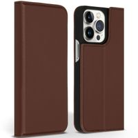 Accezz Étui de téléphone Slim Folio en cuir de qualité supérieure Apple iPhone 13 Pro - Brun