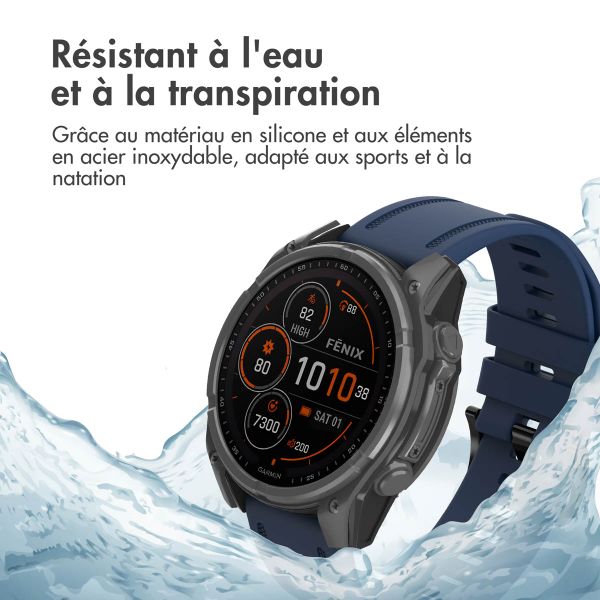 imoshion QuickFit® Line Bracelet en silicone Garmin Watch | Fixation 20 mm - Bleu Foncé