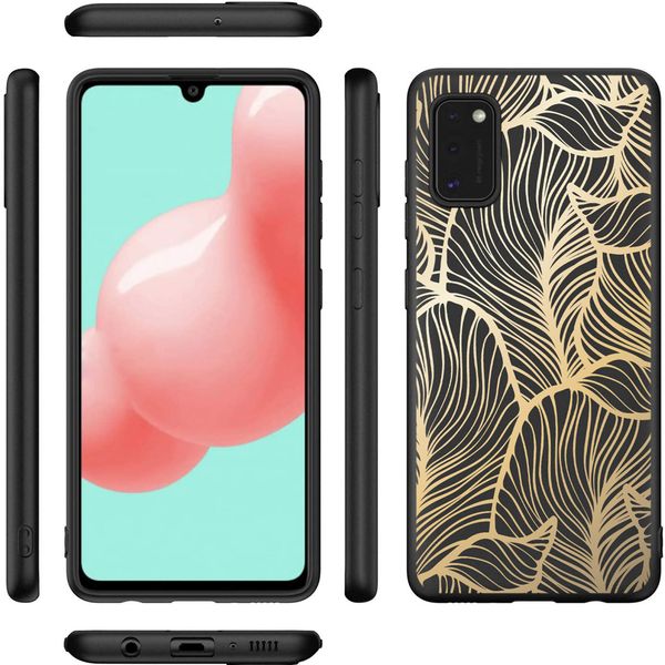 imoshion Coque Design Samsung Galaxy A41 - Feuilles / Noir