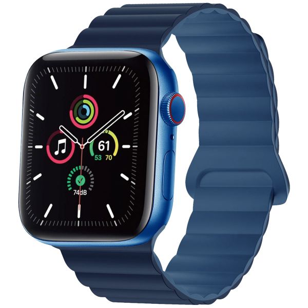 imoshion Bracelet magnétique en silicone Apple Watch Apple Watch Series 1 á 10 / SE / Ultra (2) (44/45/46/49 mm) - Bleu Foncé