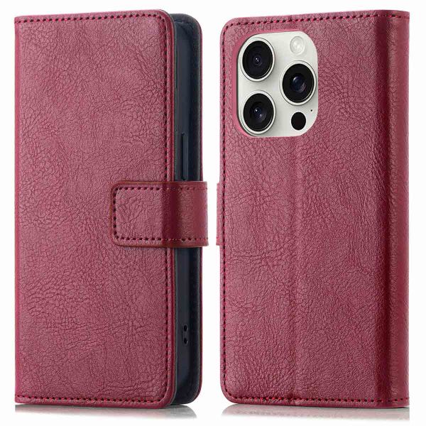 imoshion Étui de téléphone portefeuille Luxe iPhone 16 Pro Max - Bordeaux