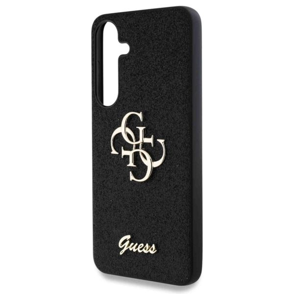 Guess Coque 4G Metal Logo Glitter Samsung Galaxy S25 Plus - Noir