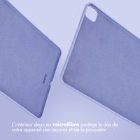 Accezz Coque Liquid Silicone avec porte-stylet Apple iPad Pro 12.9 (2022) / Pro 12.9 (2021) / Pro 12.9 (2020) - Lila