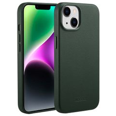Accezz Coque arrière en cuir avec MagSafe Apple iPhone 14 - Cedar Green