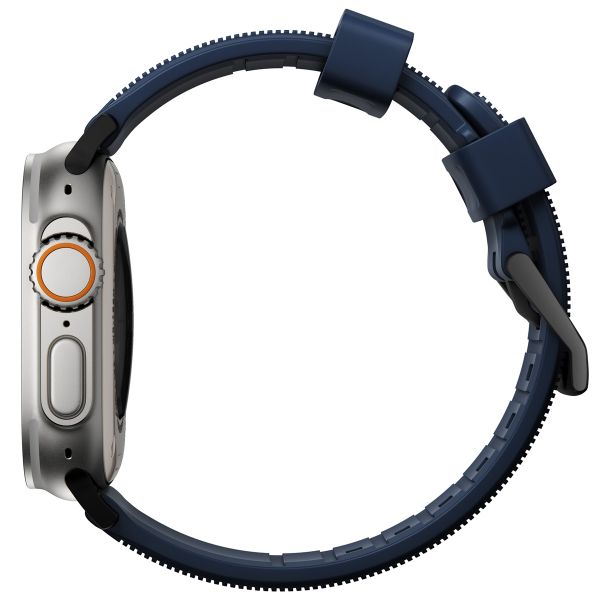 Nomad Bracelet robuste FKM Apple Watch Series 1 t/m 11 / SE / Ultra (44/45/46/49 mm) - Zwart / Blauw