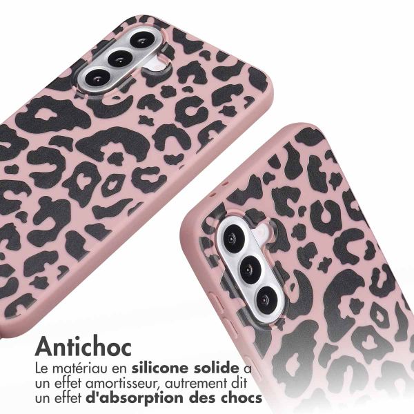 imoshion Coque design en silicone avec cordon Samsung Galaxy A56 - Animal Pink