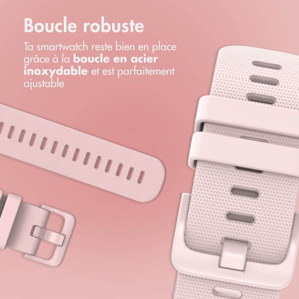 imoshion Bracelet sport en silicone avec boucle - Connexion universelle 20 mm - Rose