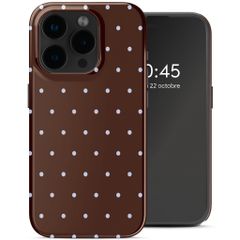 Selencia Coque arrière Vivid avec MagSafe Apple iPhone 15 Pro - Happy Dots Chocolate