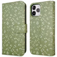 imoshion ﻿Étui de téléphone portefeuille Design Apple iPhone 12 (Pro) - Green Flowers
