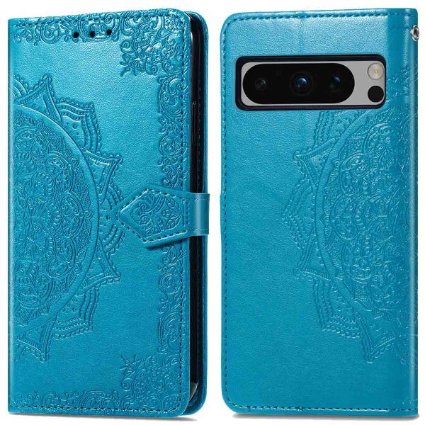 imoshion Etui de téléphone portefeuille Mandala Google Pixel 8 Pro - Turquoise