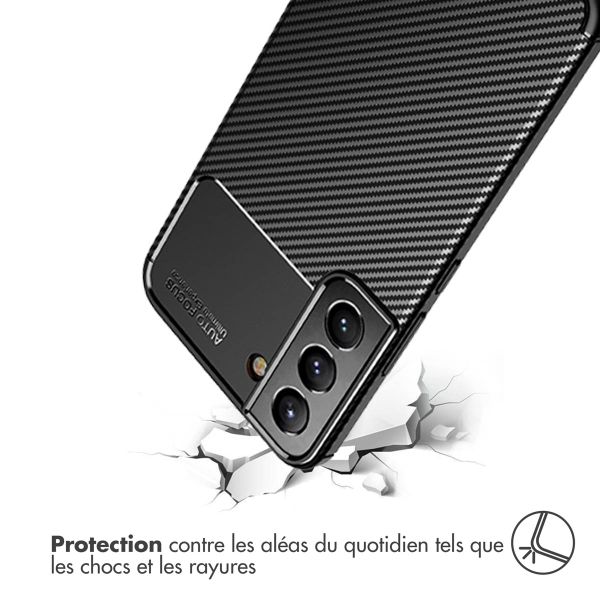 imoshion Coque silicone Carbon Samsung Galaxy S22 Plus - Noir