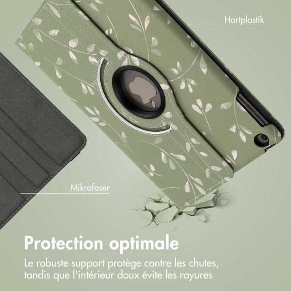 imoshion Coque tablette Design rotatif à 360° Apple iPad 6 (2018) 9.7 pouces / iPad 5 (2017) 9.7 pouces - Green Flowers