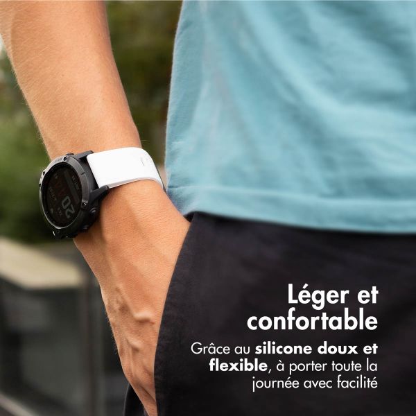 imoshion Bracelet QuickFit® en silicone - Connexion Garmin Watch 22 mm - Blanc