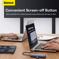 Baseus OS-UltraJoy Concentrateur USB-C 6-in-1 - 4K 60Hz - Charge de 100 watts - Station d'accueil - Space Grey