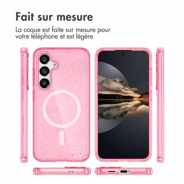 imoshion Coque Pailletée avec MagSafe Samsung Galaxy S25 Plus - Rose
