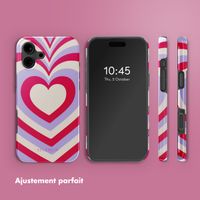 Selencia Coque arrière Vivid avec MagSafe Apple iPhone 16 - Double Hearts Rubine Red Lilac