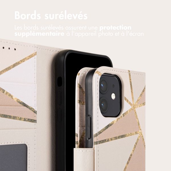 imoshion Étui de téléphone portefeuille Design iPhone 12 (Pro) - Beige Graphic