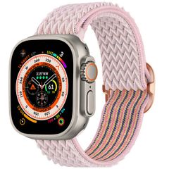 imoshion Bracelet en nylon élastique Apple Watch Series 1 t/m 11 / SE / Ultra (44/45/46/49 mm) - Rose