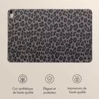 Selencia Coque tablette Sabi avec imprimé léopard Apple iPad 11 (2025) 11 pouces A16 / iPad 10 (2022) 10.9 pouces - Midnight Black