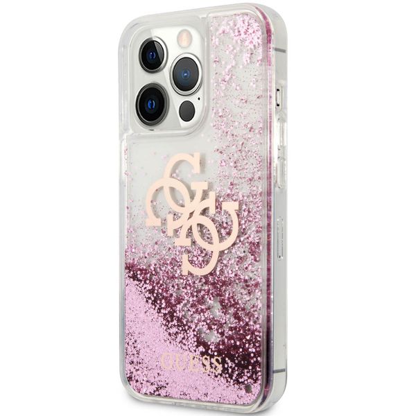 Guess Coque 4G Logo Liquid Glitter iPhone 13 Pro Max - Pink