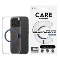 CARE by PanzerGlass Coque Urban Combat MagSafe iPhone 16 Pro- Transparent / Bleu