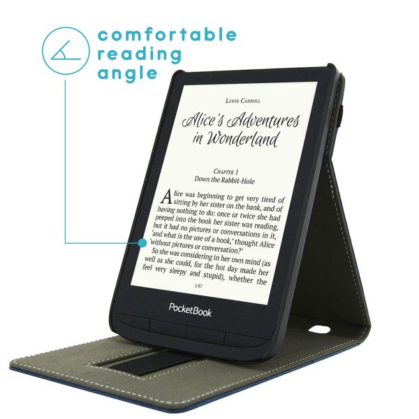 imoshion Étui á rabat Pocketbook Touch Lux 5 / HD 3 / Basic Lux 4 / Vivlio Lux 5 - Bleu foncé