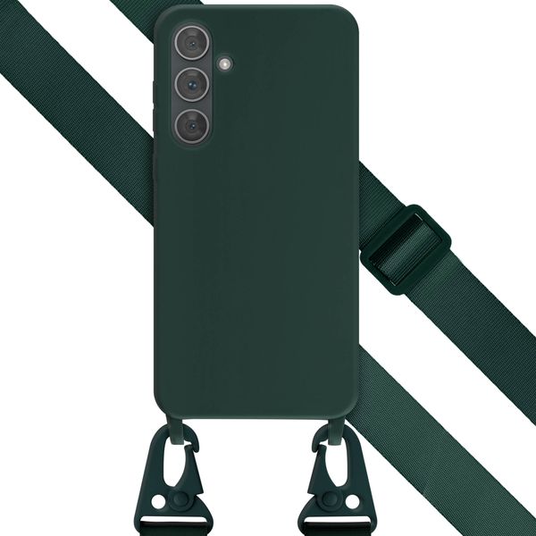 Selencia Coque silicone avec cordon amovible Samsung Galaxy A35 - Vert foncé