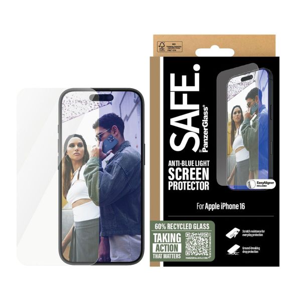 SAFE by PanzerGlass ﻿Protection d'écran EyeUltra-Wide Fit Anti avec applicateur iPhone 16