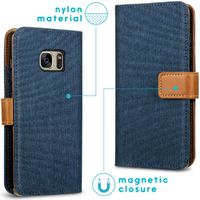 imoshion Étui de téléphone portefeuille Canvas Luxe Galaxy S7 - Bleu